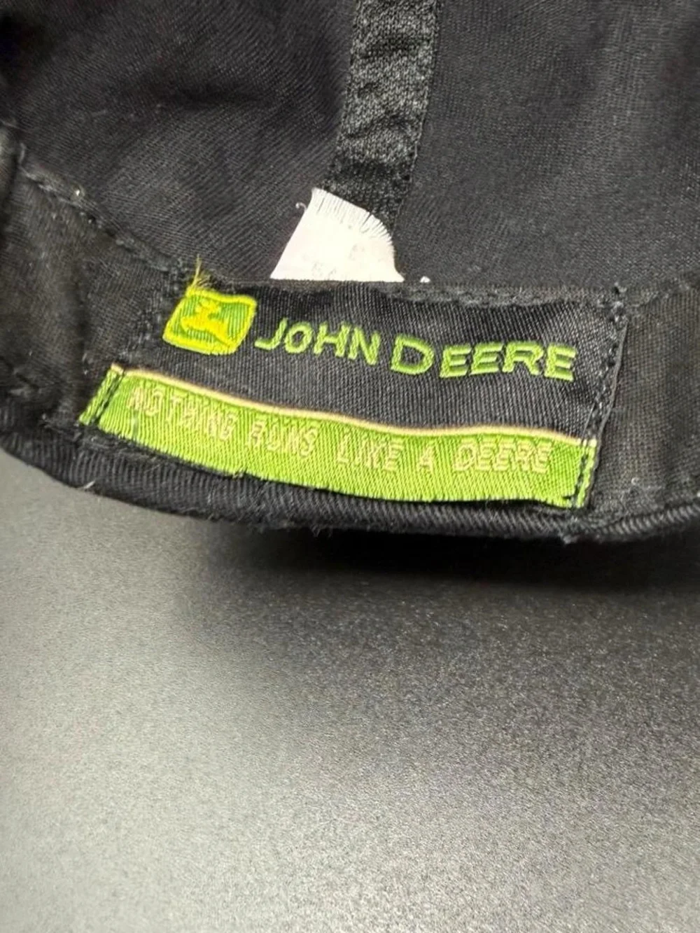 John Deere Black and Green Embroidered Logo Cap